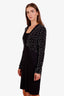 Givenchy Black Pearl Embellished V-Neck Mini Dress Estimated Size M