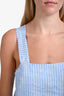 Vitamin A Blue/White Striped Linen Top Trousers Set Size S