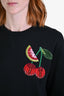 Dolce & Gabbana Black Cotton Cherry Sequined Sweatshirt Size M