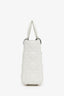 Christian Dior 2021 White Cannage Lambskin Small Lady Dior with Strap