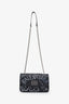 Balenciaga Black Leather Graffiti Print BB Round Bag