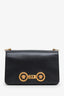 Versace Black Calfskin Medallion Tribute Shoulder Bag