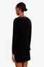 Self-Portrait Black Crystal Embellished Long Sleeve Mini Dress Size 6