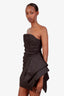 Helen O'Connor Black Strapless 'Sunshine' Mini Dress Size XS