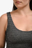 Yohji Yamamoto Black/White Houndstooth Wool Sleeveless Top Size M