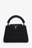 Louis Vuitton Black Leather Mini Capucines With Strap