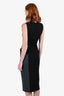 Stella McCartney Black/Green Peplum Top Midi Dress Size 42