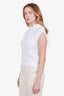 Brunello Cucinelli White Cotton Beaded Sleeveless Hooded Sweater Estimated Size S
