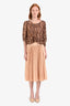Derek Lam Pink Pleated Midi Skirt Size 4