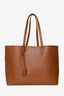 Saint Laurent Brown Leather Shopping Tote Bag