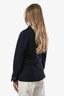 Burberry Brit Navy Wool Belted Raw Hem Coat Size 4