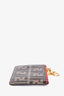 Fendi Brown/Red FF Embossed Key Pouch Wallet