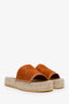 Gucci Brown Embroidered GG Espadrille Slides Size 38