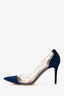 Gianvito Rossi Navy Suede Plexi Pumps Size 37