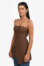 Lovers & Friends Brown Linen Blend Tube Top Size XS