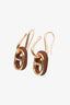 Hermès Gold Tone Leather O'Maillon Earrings