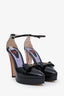 Gucci Black Patent Leather Colourblock Pattern Mules Size 38.5