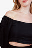 Faithful The Brand Black Linen Long Sleeve Crop Top Size 4