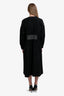 Sofie D'Hoore Black/White Cotton Embroidered Long Sleeve Midi Dress Size 34