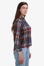 Sibel Saral Red/Multicolour Wool Plaid Flannel Top Size S