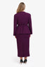 Pre-loved Chanel™ 1998 Purple Wool Tweed Jacket Suit Set Size 40 With Belt