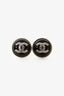 Pre-loved Chanel™ Black Gold Tone Round CC Earrings