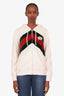Gucci White/Green Logo Zip Up Sweater Size S