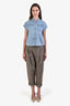 Brunello Cucinelli Khaki Cotton Tie Front Trousers Size 6
