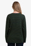 Miu Miu 2024 Green/Yellow Striped Logo Long Sleeve T-shirt Size S