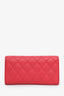 Pre-loved Chanel™ 2016 Pink Caviar Classic Long Flap CC Logo Trifold Wallet