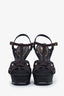 Saint Laurent Blue Denim Open Toe Platform Heels Size 38