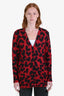 Saint Laurent Red/Black Superkid Mohair Heard Cardigan Size XS