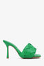 Bottega Veneta Green Nappa Maxi Intrecciato Lido 90mm Mule Sandals Size 38.5