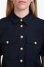 Veronica Beard Navy Blue 'Lucca' Gold Button Dress Size 6