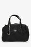 Prada Black Nylon Patent Strap Duffle Shoulder Bag