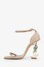 Saint Laurent Beige Suede 'Opyum' Strap Heels Size 36.5