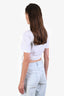 Pre-loved Chanel™ White Cotton CC Monogram Faux Pearl Detail Cropped Top Size S