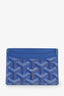 Goyard Blue Goyardine Leather 'Saint-Sulpice' Card Holder