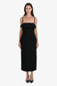 Sportmax Black Square Fold Over Maxi Dress Size 10