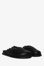 St. Agni Black Leather Ruched Flat Mules Size 37