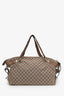 Gucci Beige GG Canvas Large 'Bamboo Bar' Travel Tote