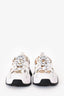Versace Jeans Couture White and Gold Baroque Print Runners Size 37