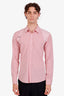 Alexander McQueen Red/White Check Pattern Harness Button Down Shirt Size 48 Mens