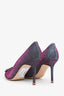 Manolo Blahnik Iridescent Glitter Crystal Buckle Hangisi 90 Pumps Size 39