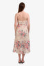 Zimmermann Cream Multicolour Floral Cotton Eyelet Spaghetti Strap Midi Dress Size 1