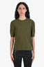 Frame Green Cotton Pleated Panel Tee Size S
