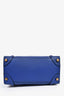 Celine 2014-15 Blue Pebbled Leather Micro Luggage Tote