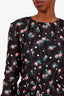 Miu Miu Black/Pink Floral Ruffled Mini Dress Size 38
