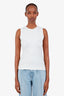 Magda Butrym White Cotton Ribbed Crocheted Bra Tank Top Size 38