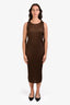 Pleats Please Issey Miyake Brown Sleeveless Dress Size 2